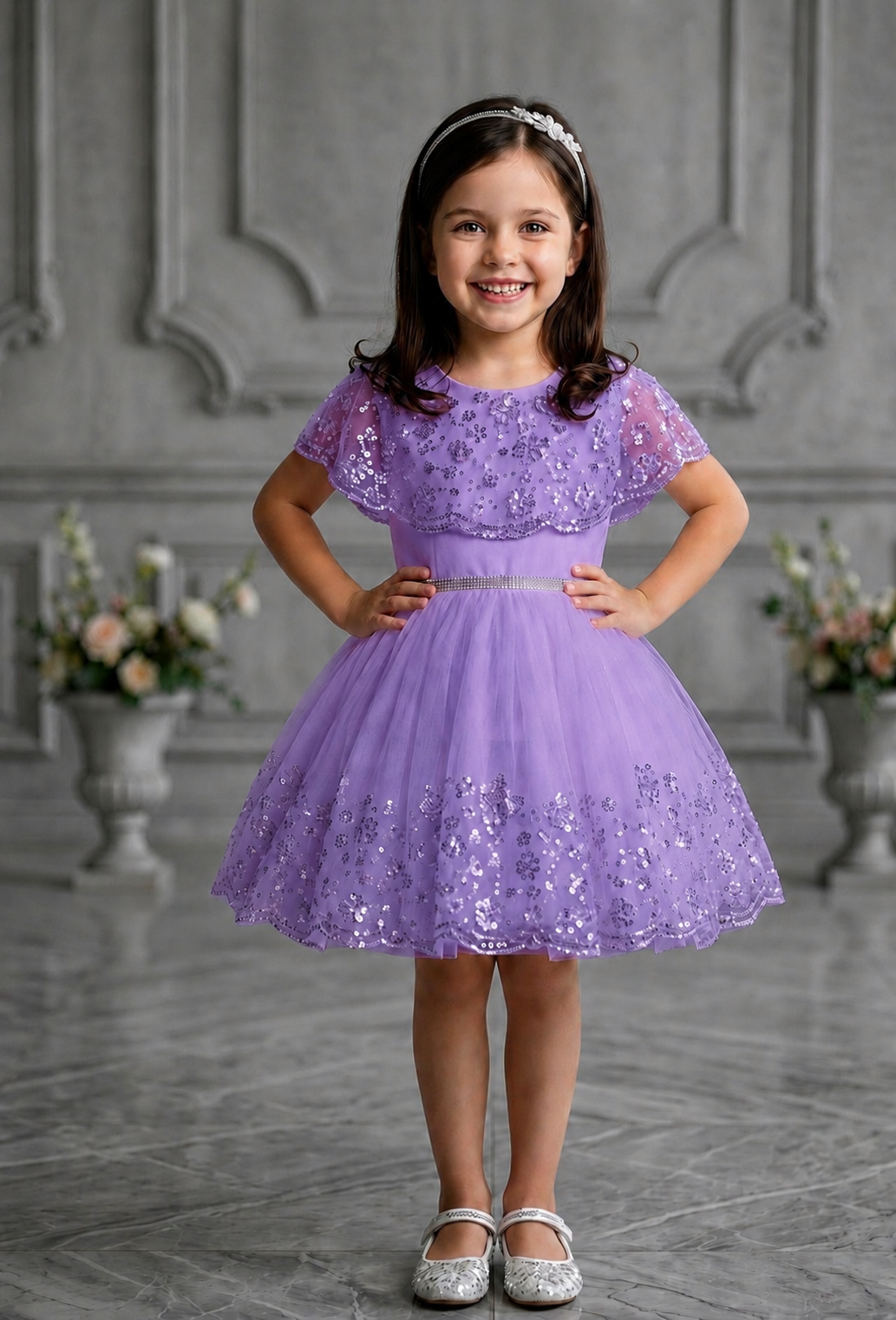 Robe de cérémonie à paillettes pour enfant