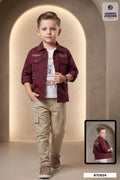 3-Piece Boy's Set – Shirt, T-Shirt & Cargo Pants