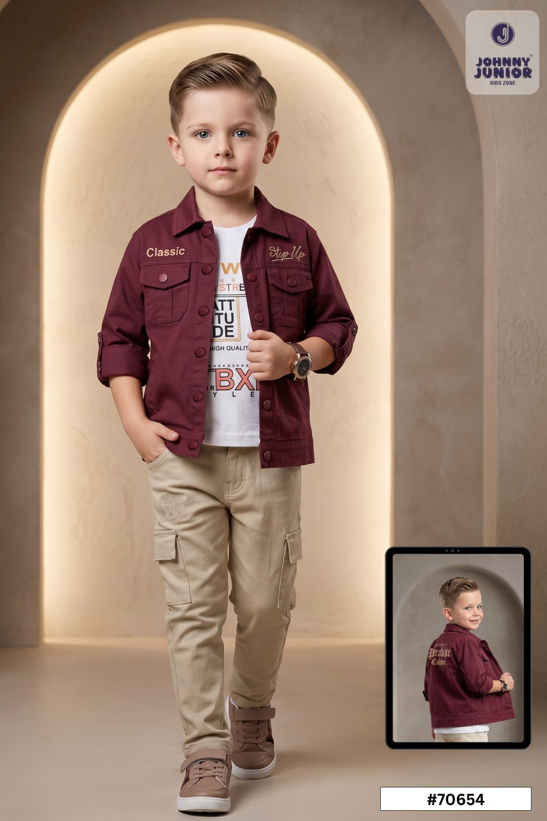 Ensembles trois pièces (T-shirt - chemise et pantalon)