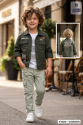 Ensemble 3 pièces garçon – Chemise cargo, T-shirt & Pantalon cargo | 1-8 ans