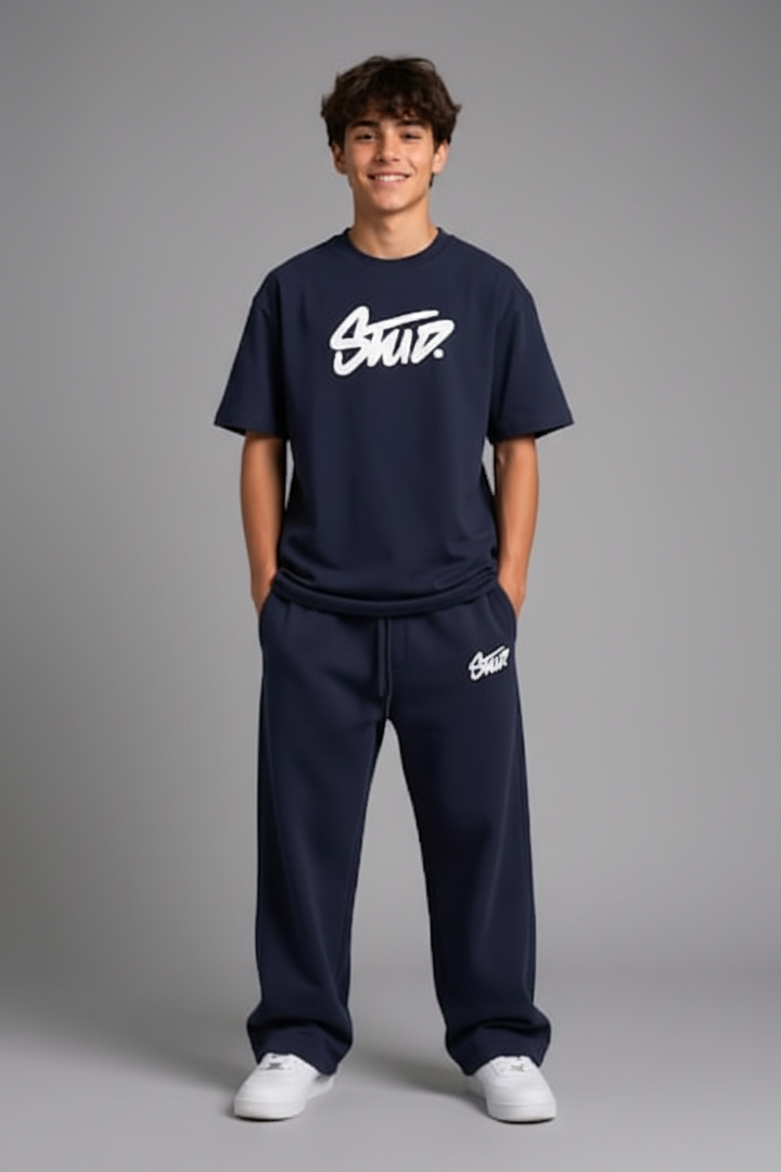 Garçon 13 ans ensemble jogging bleu marine deux pièces