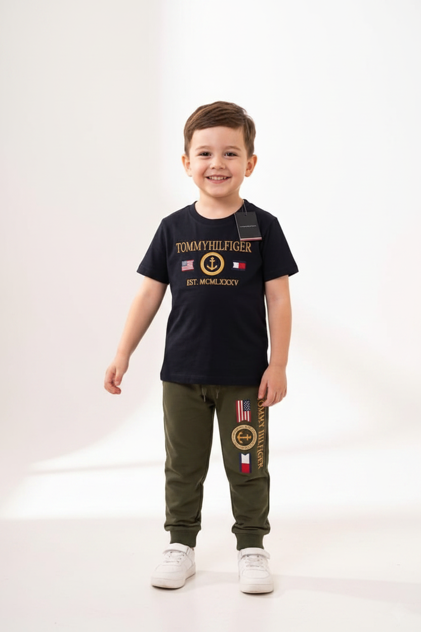 Ensemble Jogging Tommy Hilfiger Garçon – T-shirt &amp; Pantalon (3-12 ans)