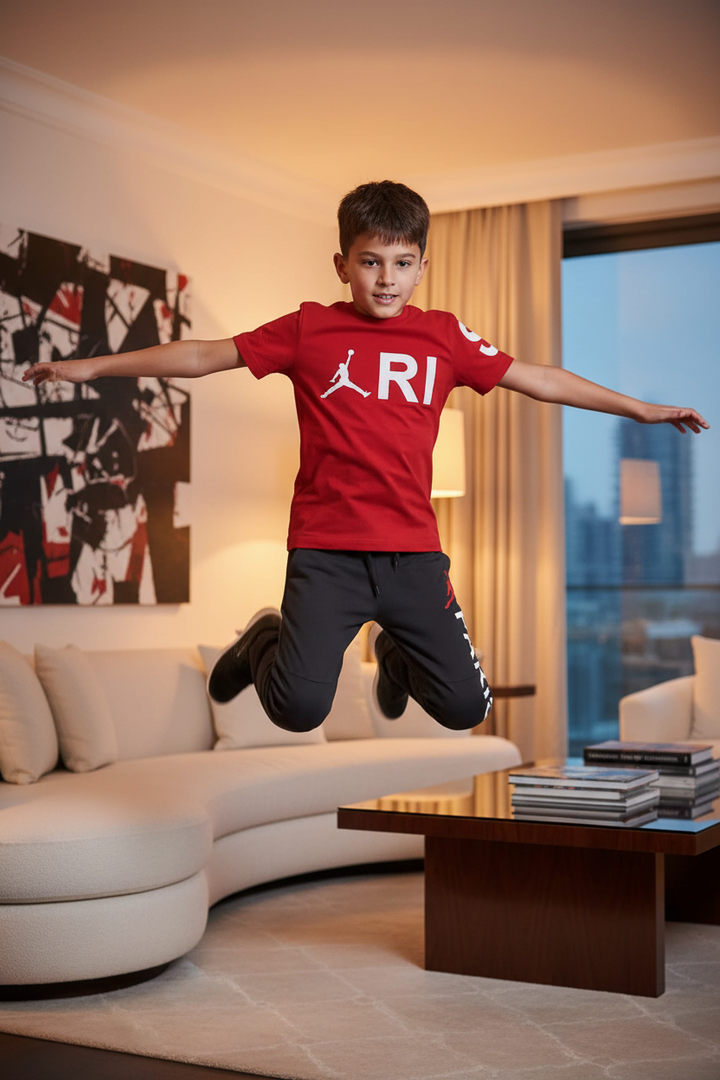 Ensemble Jogging Style Paris Jordan Garçon – T-shirt &amp; Pantalon | 5-16 ans