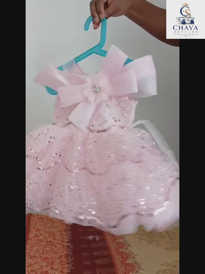 Robe de Fête à Sequins Rose – Tenue Princesse Petite Fille 12 mois à 4 ans