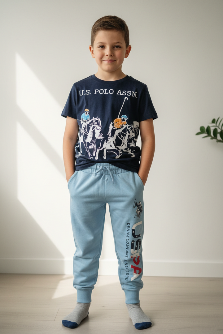 Ensemble Garçon U.S. Polo Assn. — T-shirt &amp; Jogger | 3-12 ans